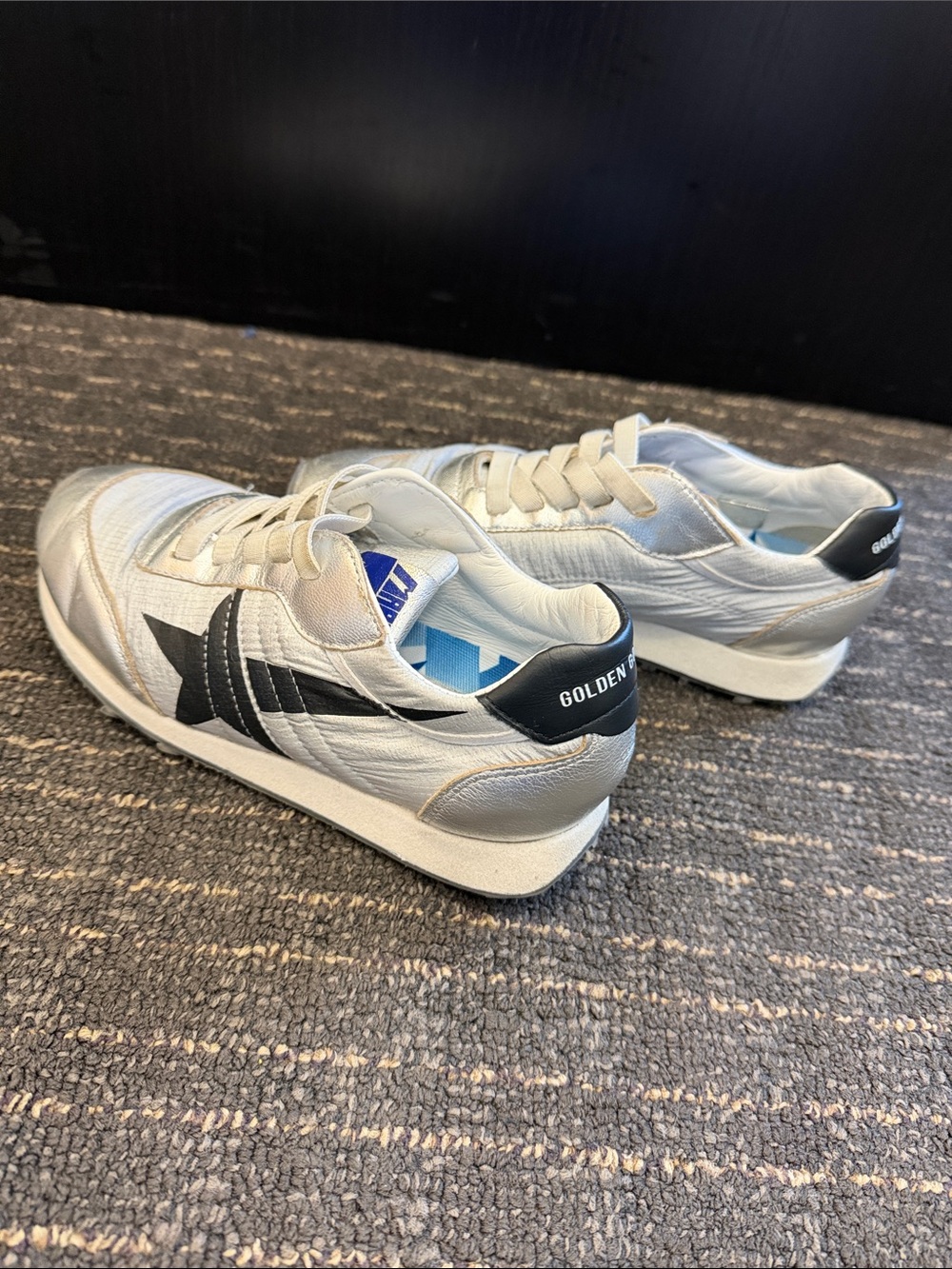 Golden Goose White Sneakers with Black Star Accent
